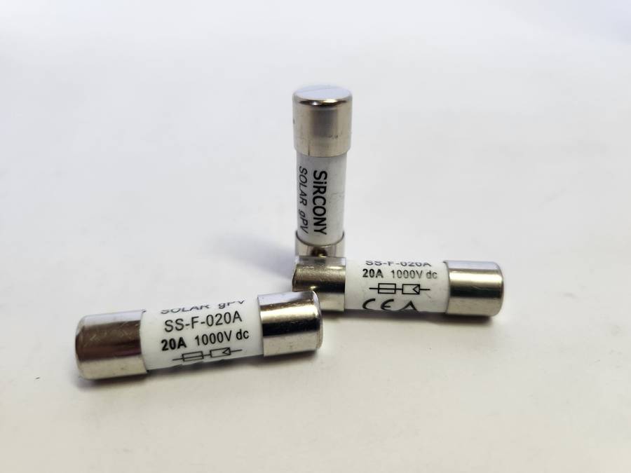 Solar PV Cylindrical Fuse 20A 1000VDC (10x38mm)-10PACK