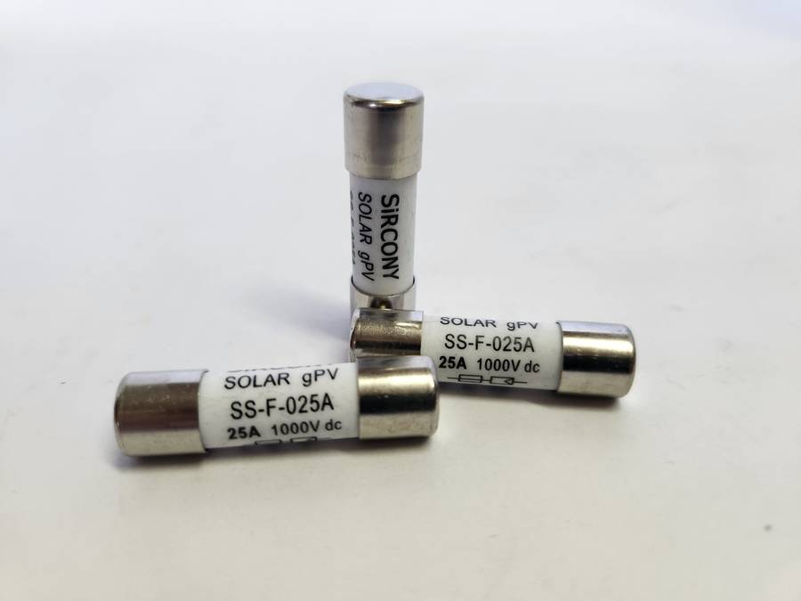 Solar PV Cylindrical Fuse 25A 1000VDC  10x38mm (5-Pack)