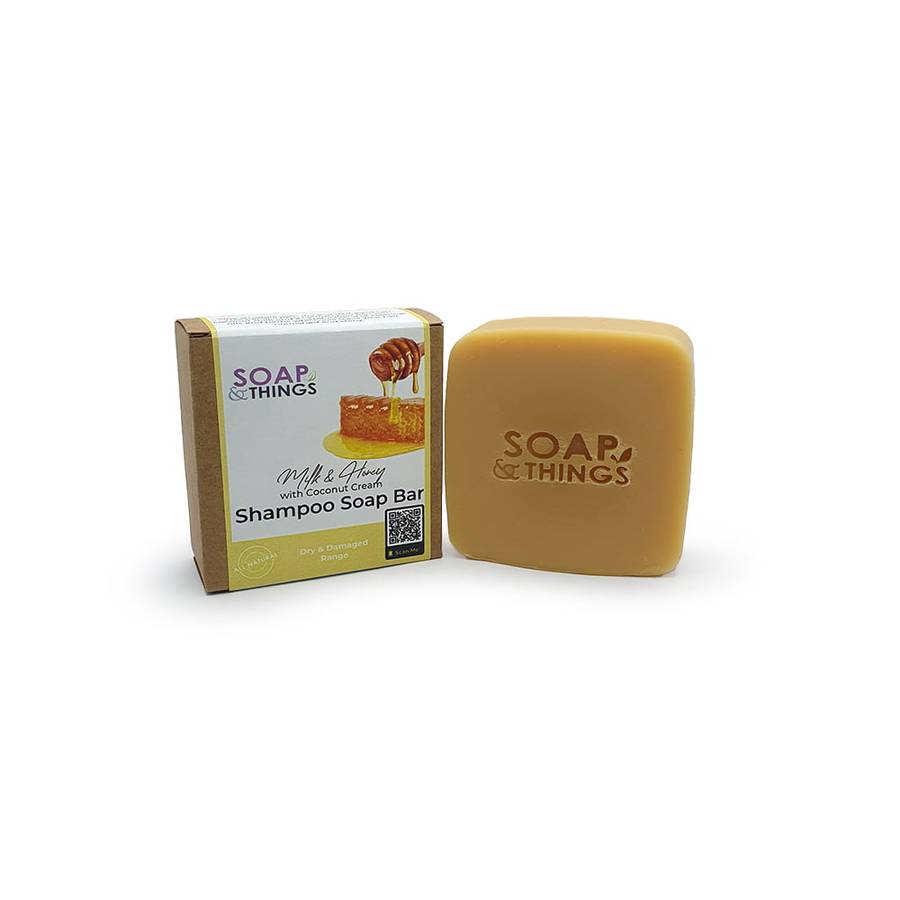 Milk & Honey Shampoo Soap Bar with Coconut Cream, Oriental Spice Blend Essential Oils, Natural Ha...