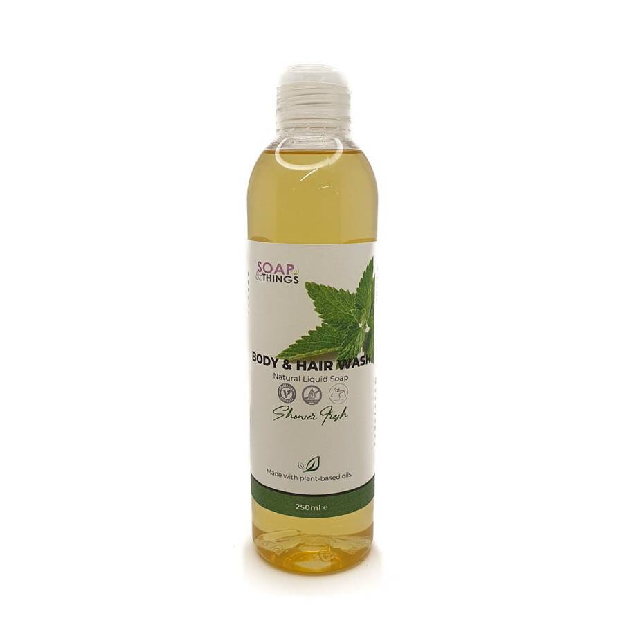 Body & Hair Wash, Shower Fresh Essential Oils Natural Liquid Soap