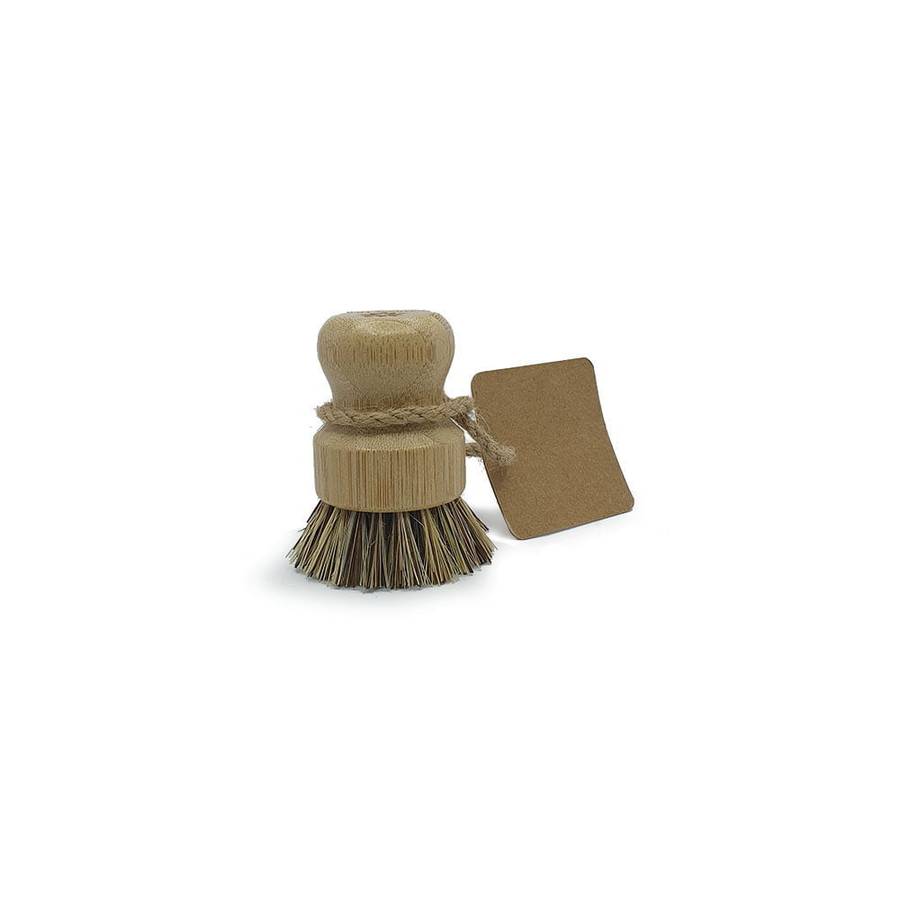 Bamboo Pot Scrubbing Brush with Palm Fibre Bristles