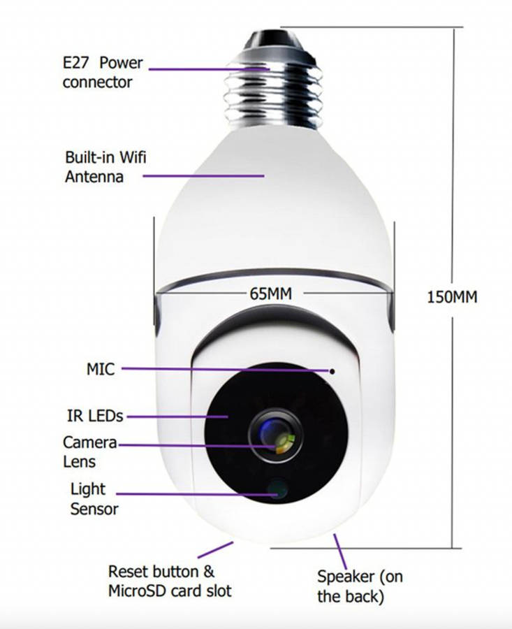 360 Degree 1080P Wireless Panoramic Home Security WiFi Smart Camera