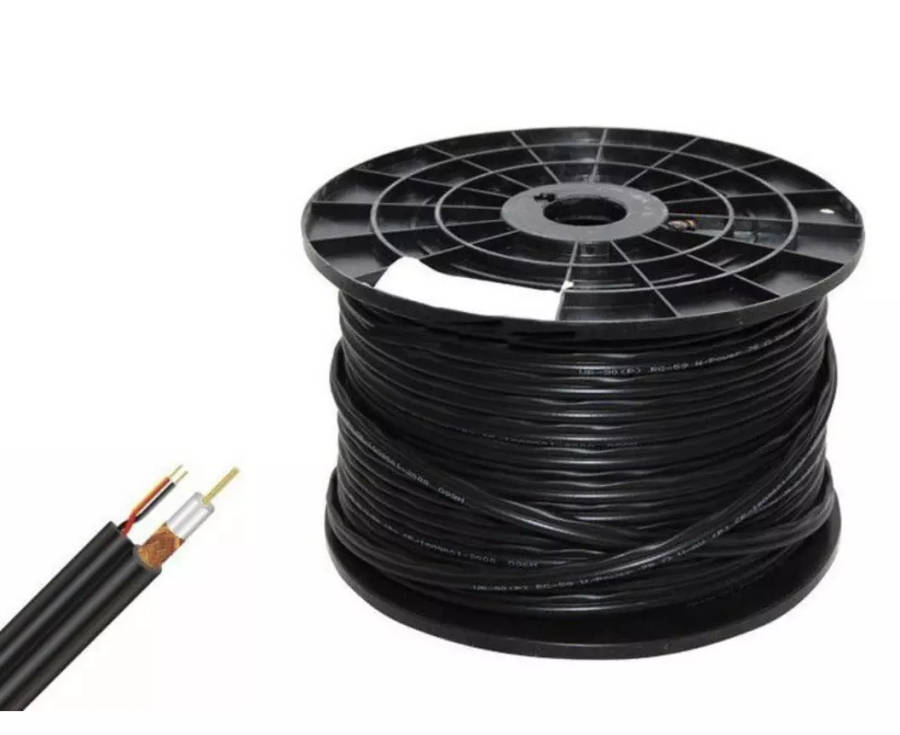 CCTV Cable Coax BNC RG59 & Power Adaptor - 100m