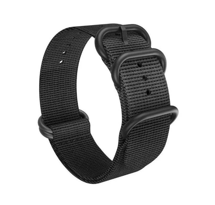 Universal Nato Rugged Replacement Watch Strap For Omega X Swatch 20mm - Black/Black (New)