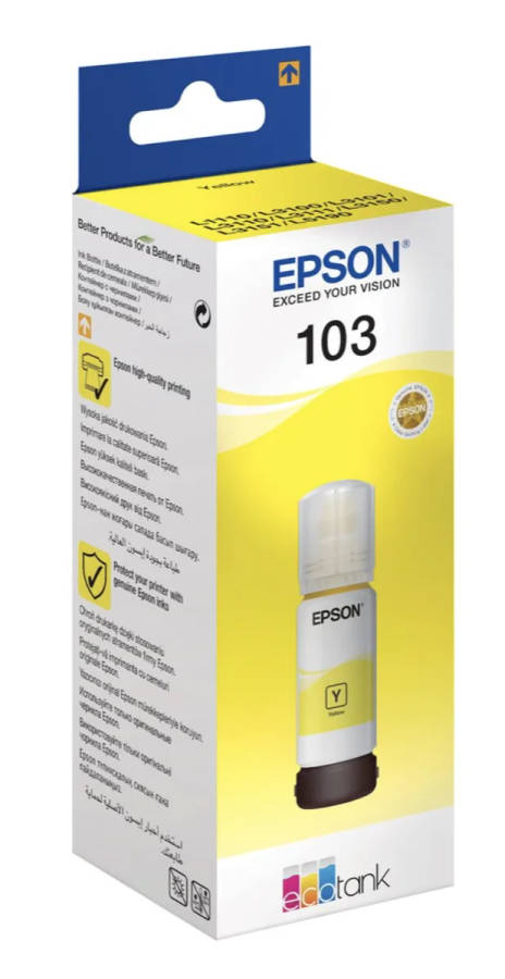 Epson 103 Ecotank Yellow Ink Bottle (65ml) - C13T00S44A (New)