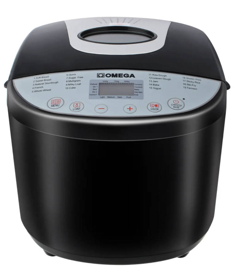 Omega 19-in-1 2LB Bread Maker Machine - 19 Presets LCD Display (New, shop display model)
