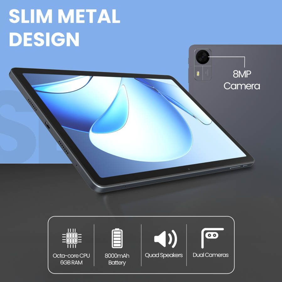 Volkano Cosmic Series 11" 4G LTE Dual SIM Android 15 Tablet
