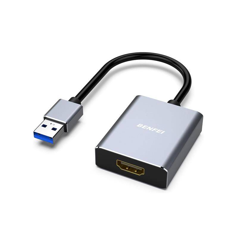 BENFEI USB-A 3.0 Male to HDMI Female Adapter with Full-HD 1080P@60Hz Resolution, Aluminum Alloy S...