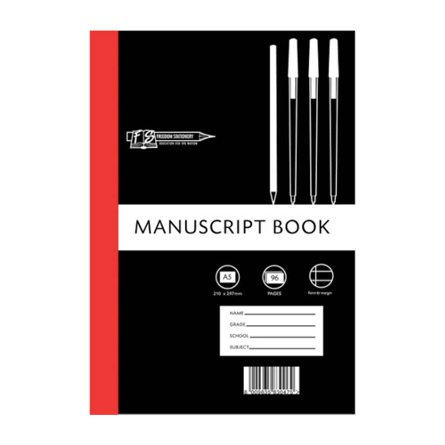 A5 Manuscript Feint + Margin Hardcover Books