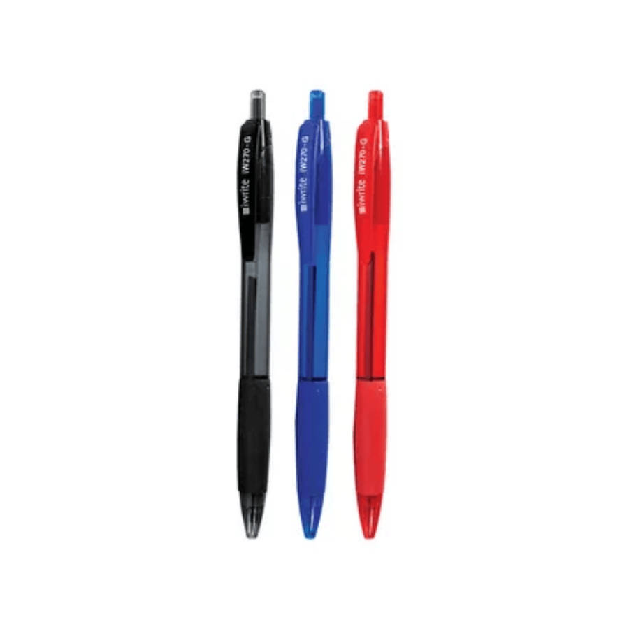 Iwrite Retractable Gel Pen with Rubber Grip 0.5mm