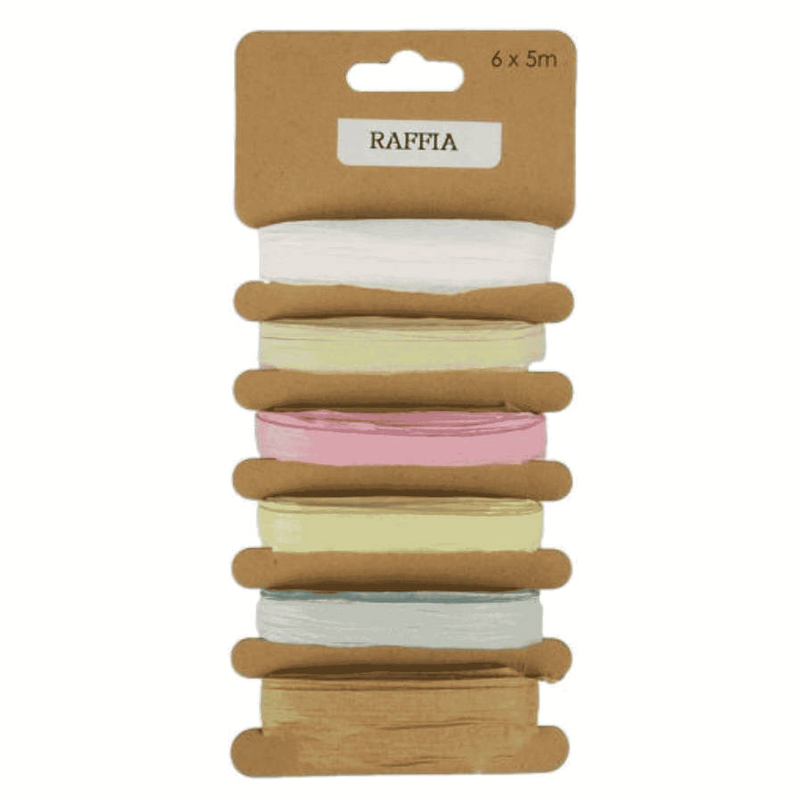 Pastel Raffia  6 Colours, 5m Each
