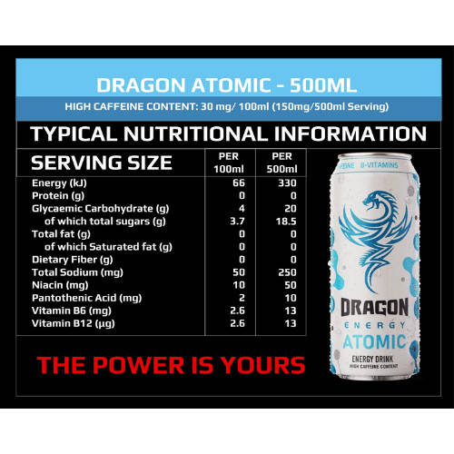 Dragon Energy Drink ATOMIC  6X500ML