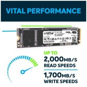 Crucial P1 500GB 3D PCIE NVME M.2 SSD - 0.10kg
