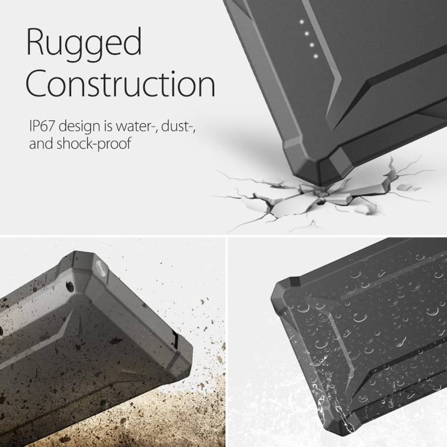 Ravpower 20100Mah Usb|Ip67|Type-C Pd45W/Qc3.0 Power Bank Black