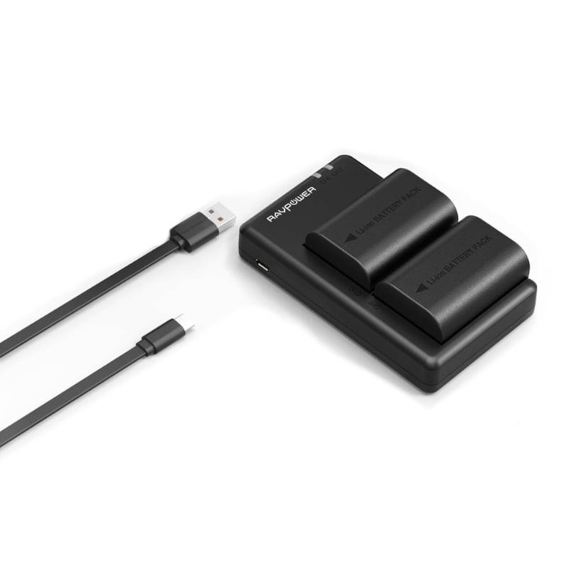 Ravpower 2X 2000Mah Replacement Batteries For Canon Lp-E6(N) With Charger Set - Black