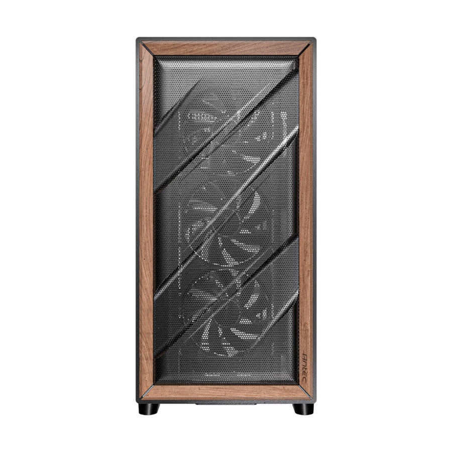 Antec FLUX ATX WOOD Mid Tower Gaming Chassis  Black