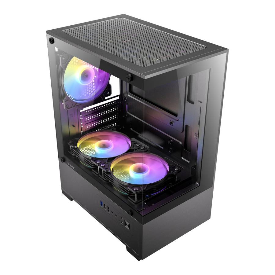 Antec VCX100M RGB Elite ATX, Micro-ATX, ITX Mini Tower Gaming Chassis  Black