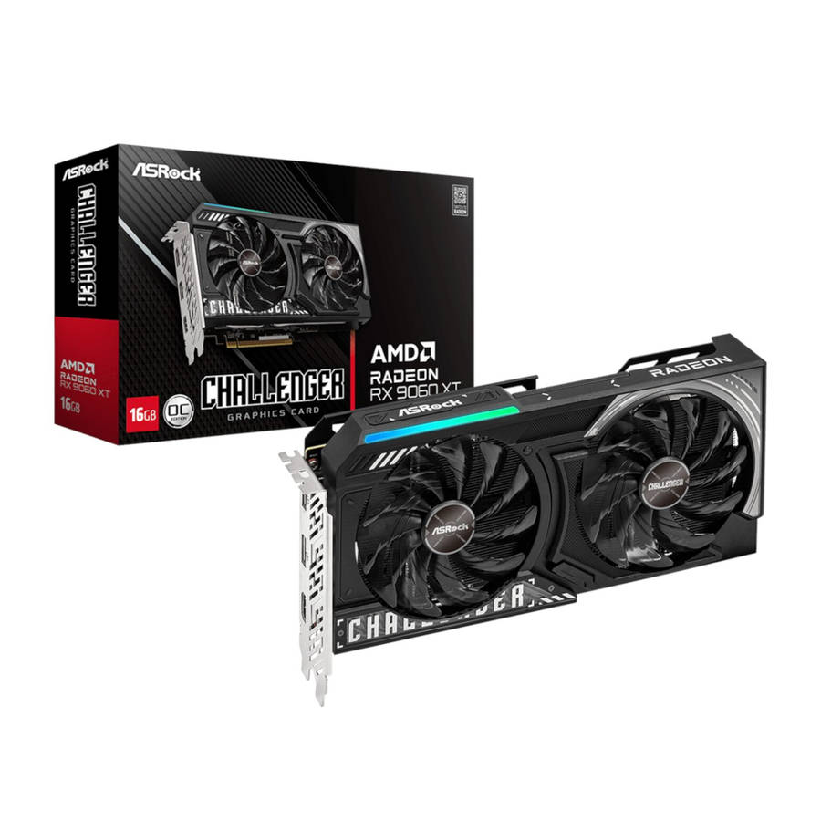 ASRock Radeon RX 9060 XT Challenger 16GB OC Graphics Card (RDNA 4, PCIe 5.0)