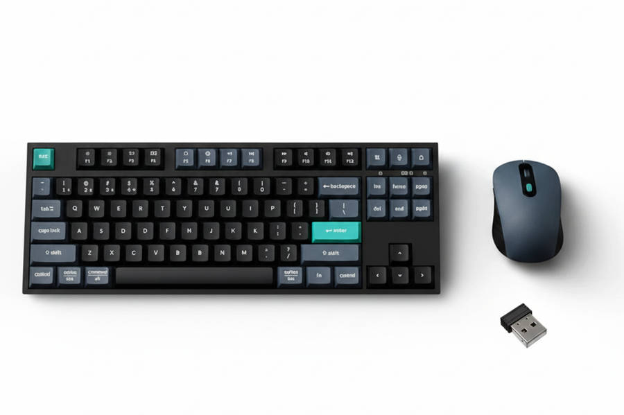 Keychron B33 80% TKL Wireless Keyboard and Mouse Combo  Black/Green