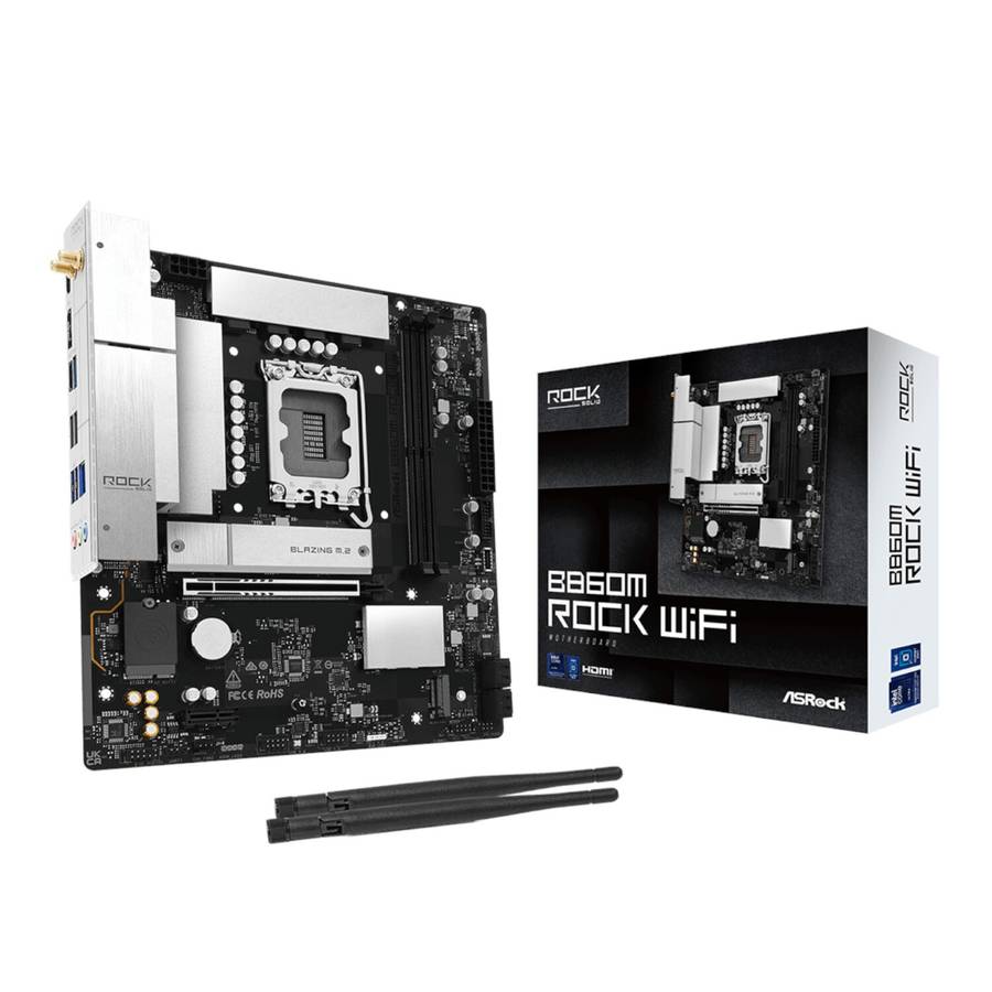 ASRock B860M Rock WiFi Motherboard (Intel LGA1851)