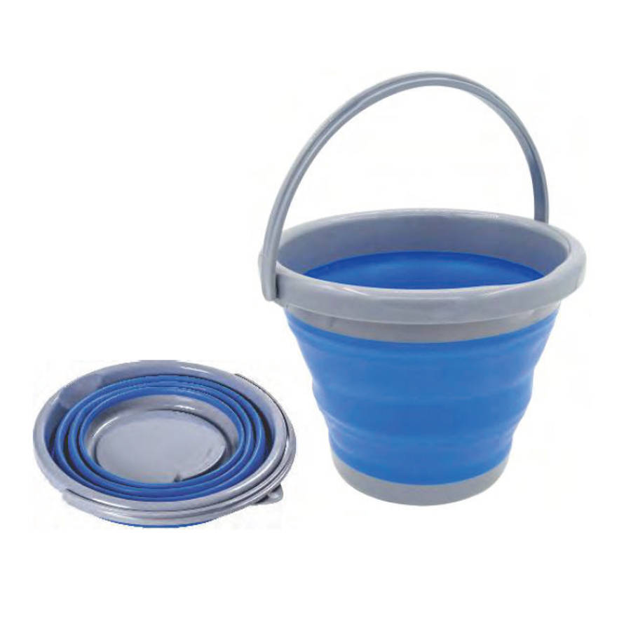 Leisure Quip 5 Litre Foldable Bucket, Blue & Grey