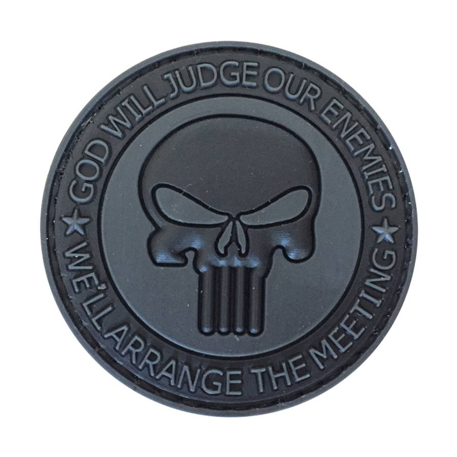 TacSpec "Arrange the Meeting Punisher" PVC Velcro Patch - Black