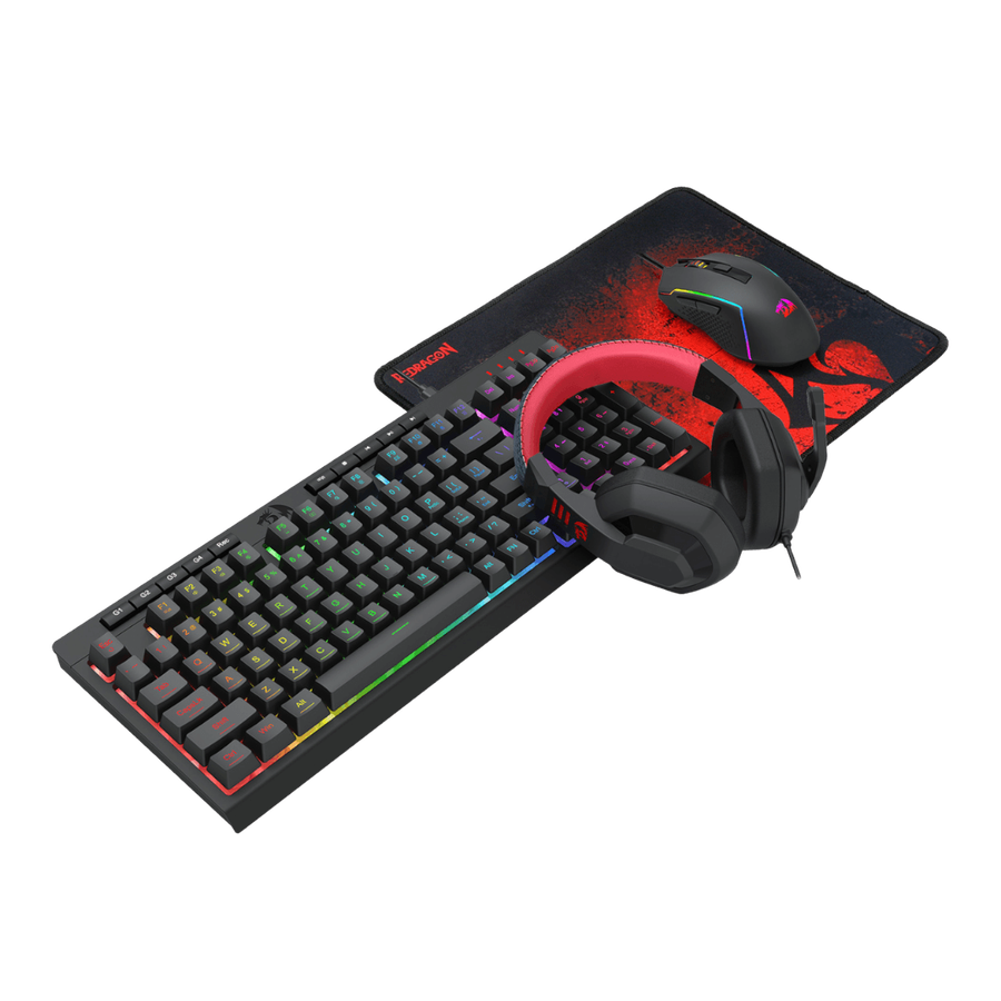 Redragon 4-in-1 Keyboard, Mouse, Mousepad, Headset Gaming Combo