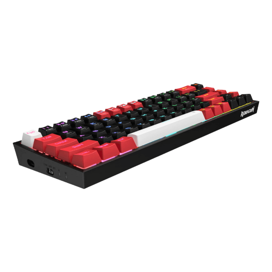 REDRAGON Castor Pro 68Key Wireless Bluetooth RGB Red Switches  Black/Red