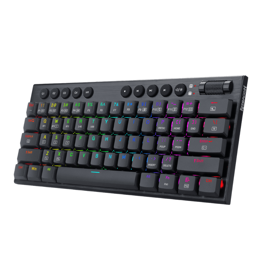 REDRAGON Horus Mini 61Key Red Switch RGB Low Profile Gaming Mechanical Keyboard  Black