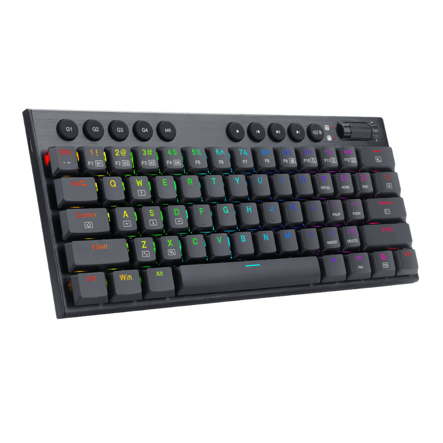 REDRAGON Horus Mini 61Key Red Switch RGB Low Profile Gaming Mechanical Keyboard  Black