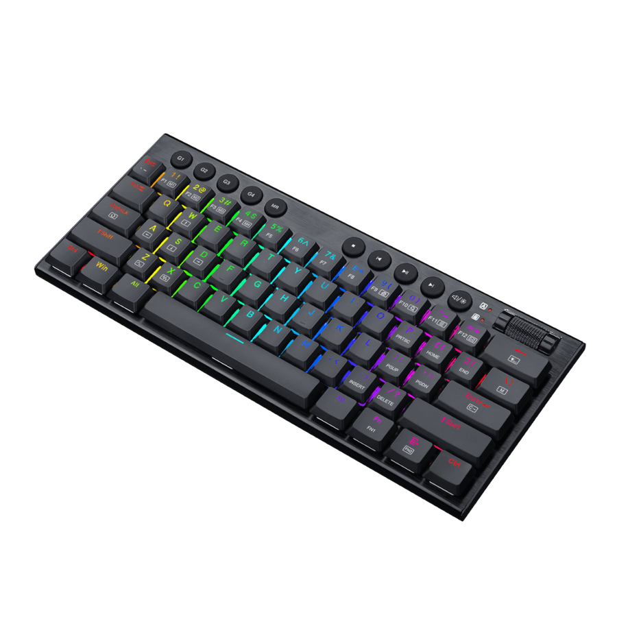 REDRAGON Horus Mini 61Key Red Switch RGB Low Profile Gaming Mechanical Keyboard  Black