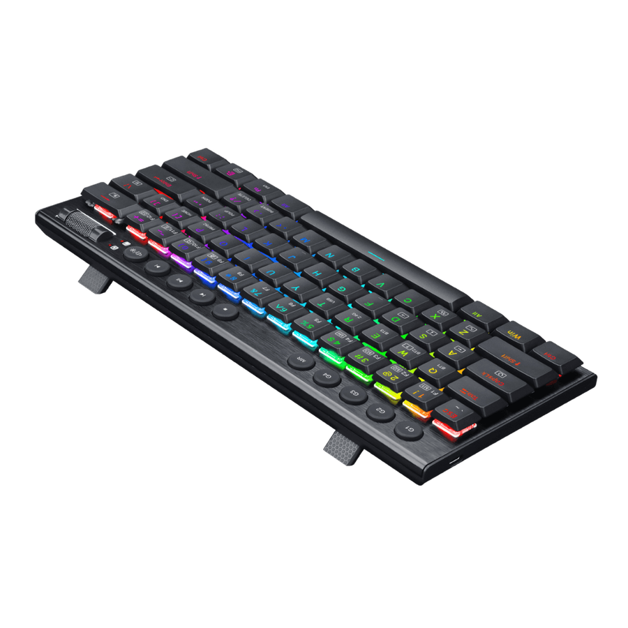 REDRAGON Horus Mini 61Key Red Switch RGB Low Profile Gaming Mechanical Keyboard  Black