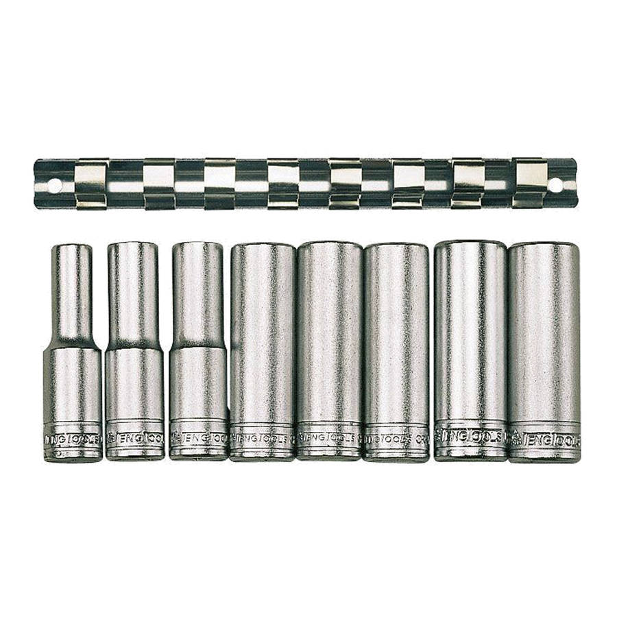 1/2inch Drive Metric Deep Socket Set, 8 pieces M1207