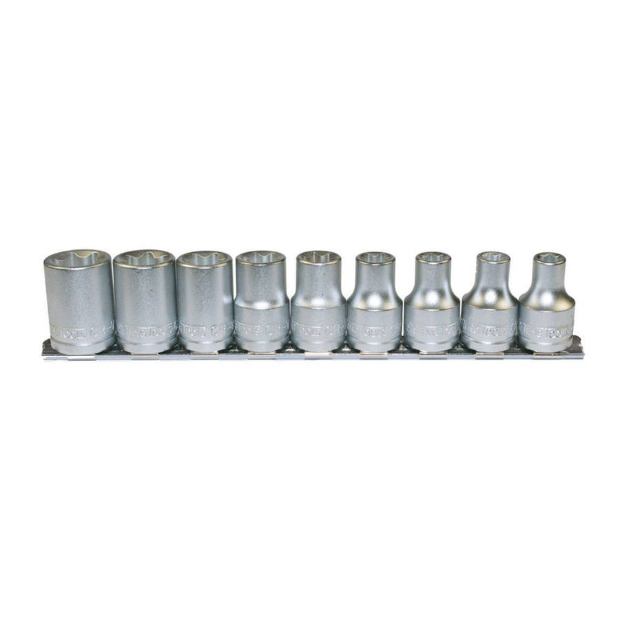 9 Piece 1/2" Drive TX-E Socket & Clip Rail M1210