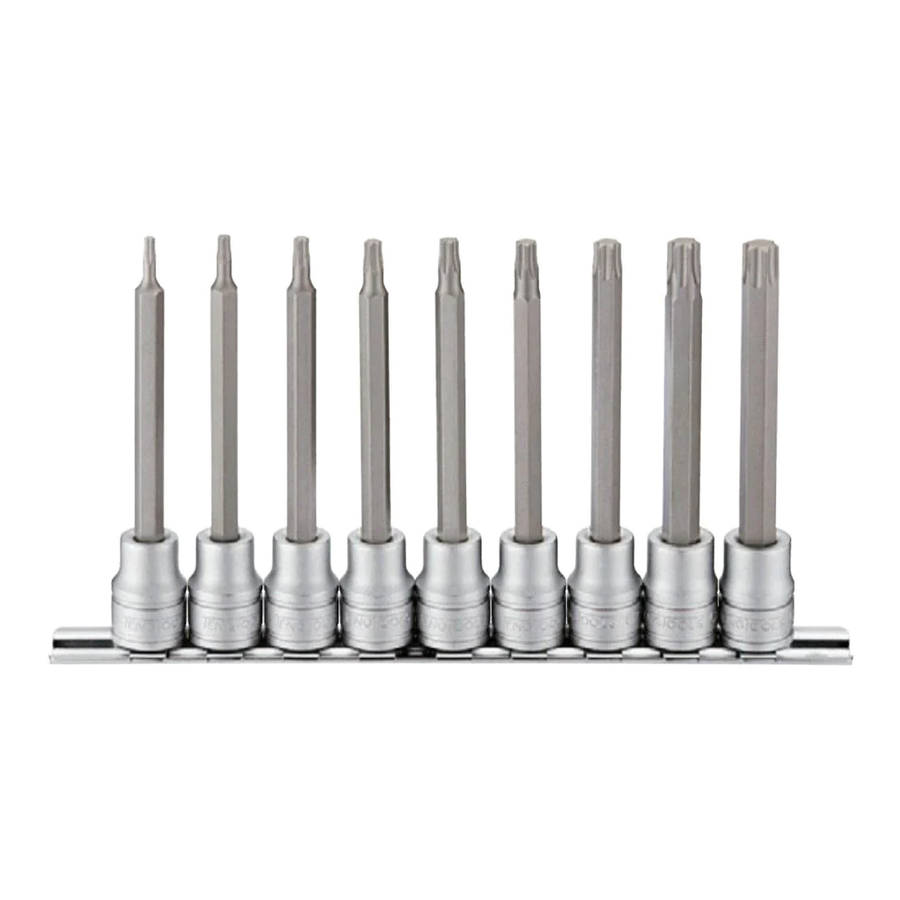9 piece 3/8inch Drive 100mm Long Torx Bit Socket Set M3809TX