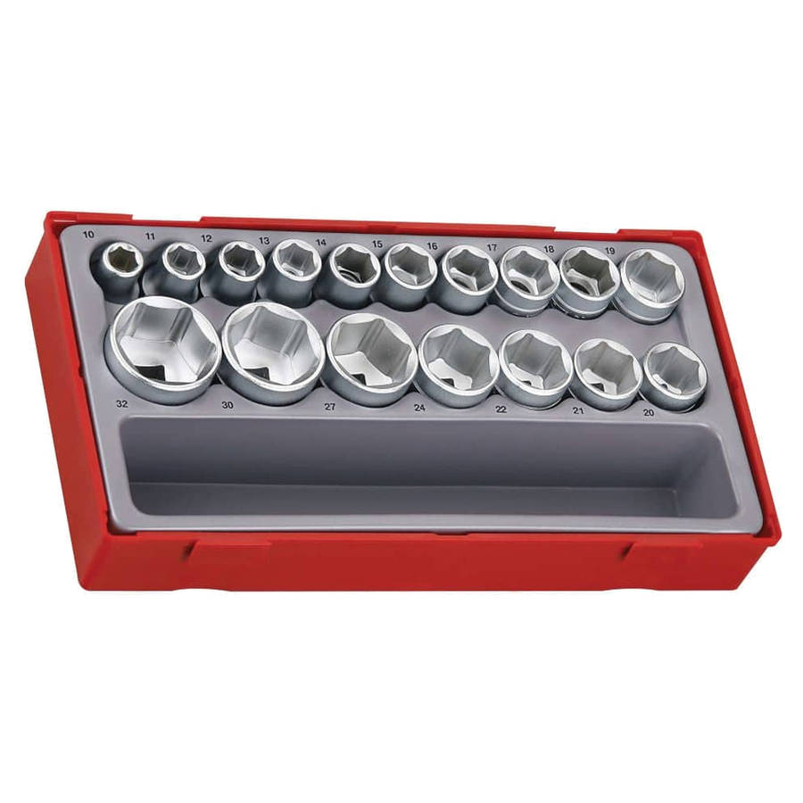 1/2" Drive Socket Set (6 Point), 17 Piece - TT1217-6