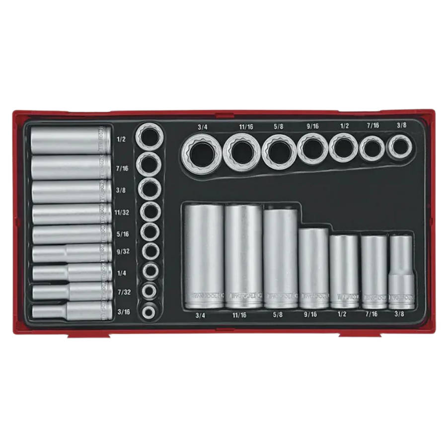 Socket Set 1/4 and 3/8 in Drive 12pt AF - TTAF3212