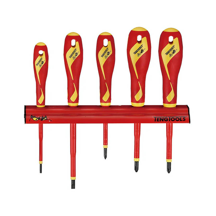 5 Piece 1000V Insulated Screwdriver Set Wall Rack - WRMDV05N