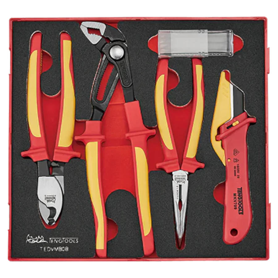 Teng Tools - 8PC Insulated Plier and Knife Set in EVA Foam - TEDVMB08