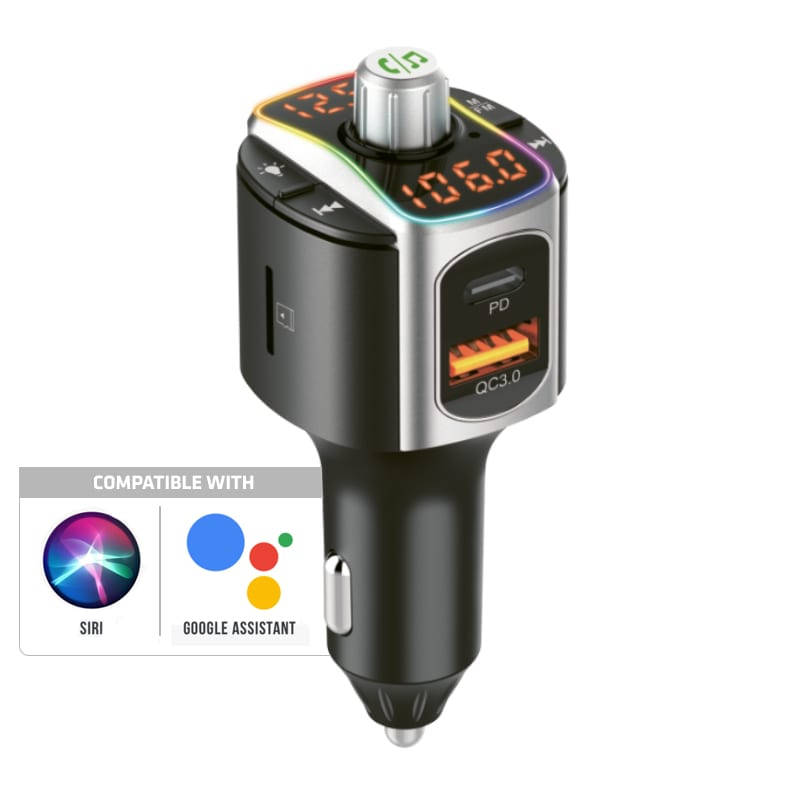 Gizzu Bluetooth Piston Handsfree FM Transmitter & Dual USB Car Charger