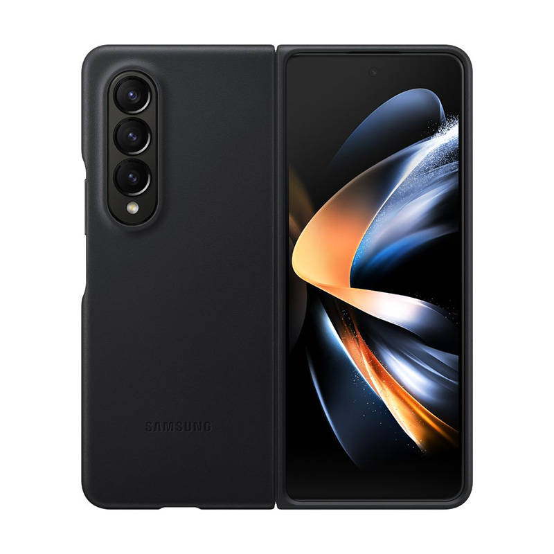 Samsung Galaxy Z Fold4 Leather Cover - Black