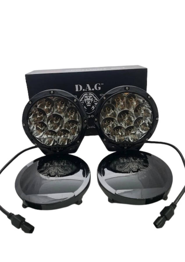 DAG LED Spot light 90watt 7 Inch set with covers and wiring harness