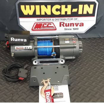 Runva winch 12v with synthetic rope (4 500LBS = 2 041KG) With or Without Wireless remote