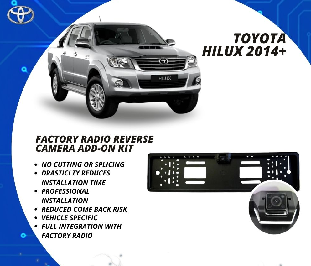 Toyota Hilux reverse camera ad-on kit of factory radio