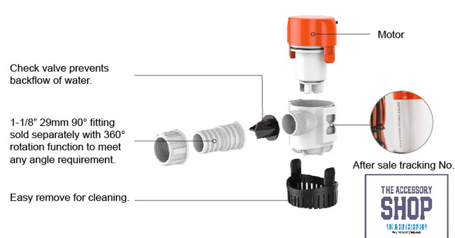 Seaflo bilge pump 12volt 3.5amp -800gph