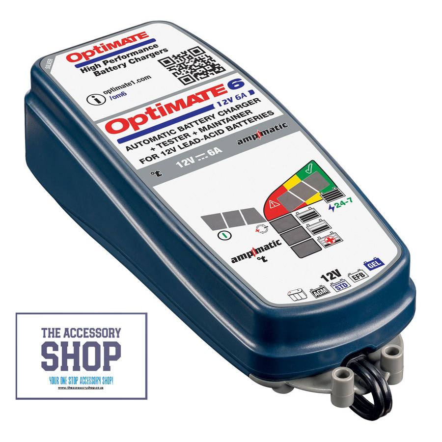 Optimate 6, 9-step 12V 6A sealed battery saving charger & maintainer