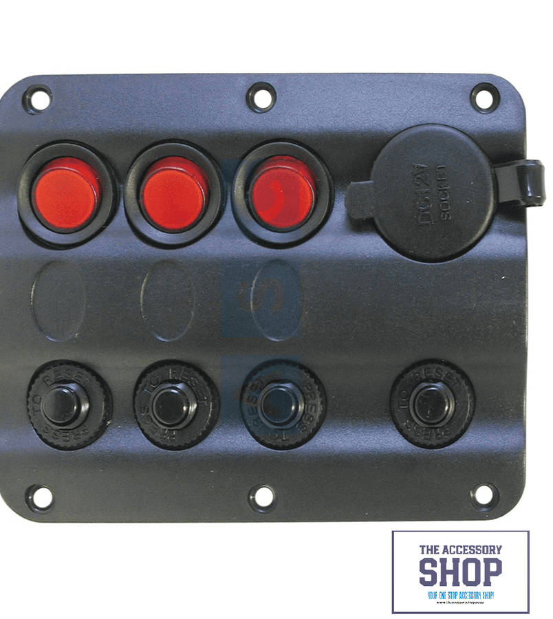 Switch Panel Marine Grade with Circuit Breakers (3,4,6 and 8 switches)