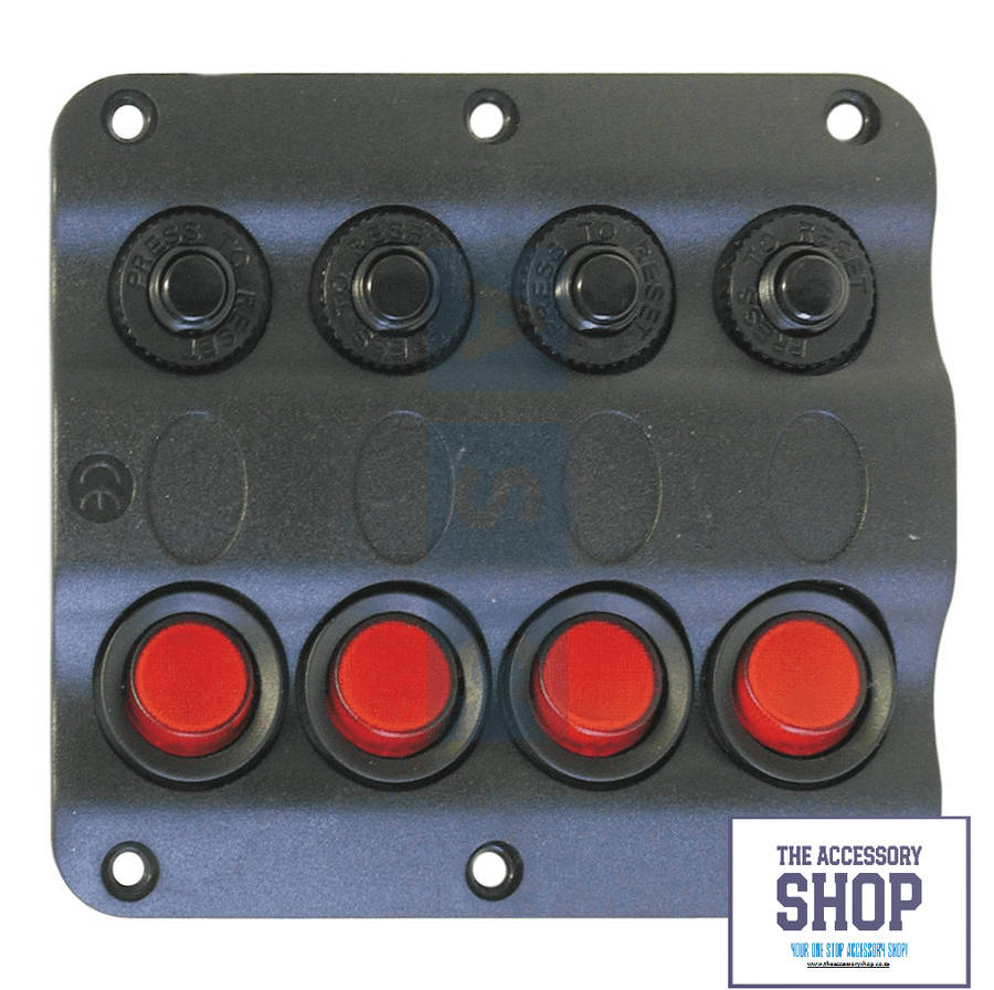 Switch Panel Marine Grade with Circuit Breakers (3,4,6 and 8 switches)