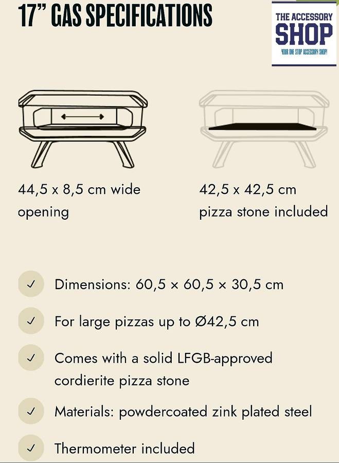 Cozze 13 or 17 inch Gas Pizza Oven COMBO (4pc)