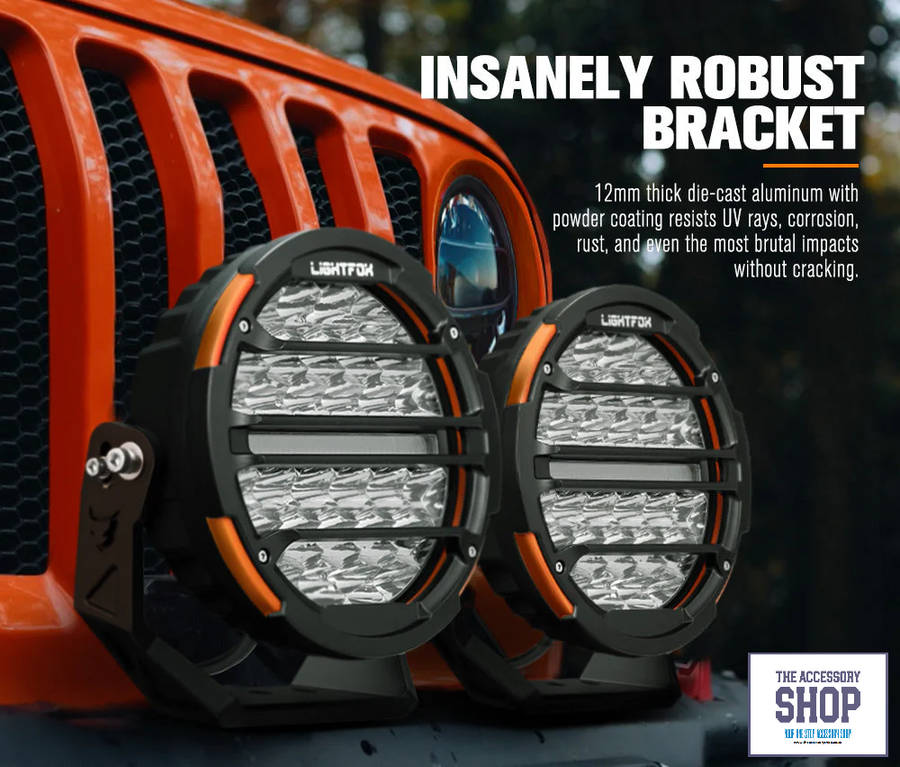 Lightfox Pair 9 inch Osram LED Driving Lights Round Spotlight Spot DRL Headlight